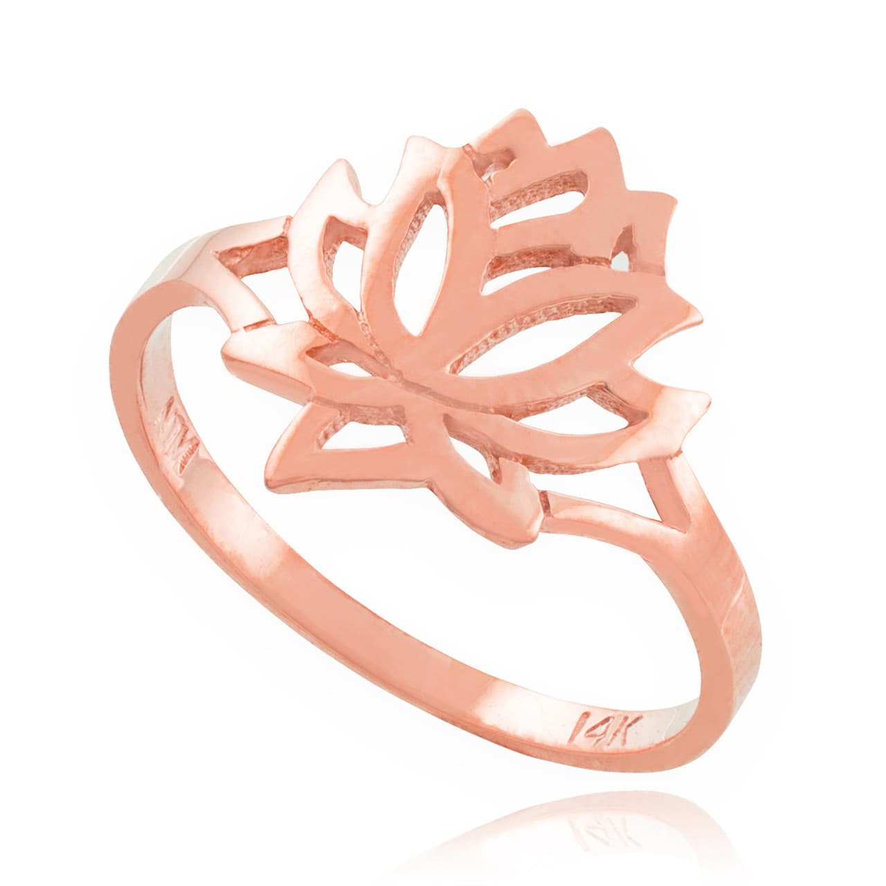 Rose Gold Open Design Lotus Ring