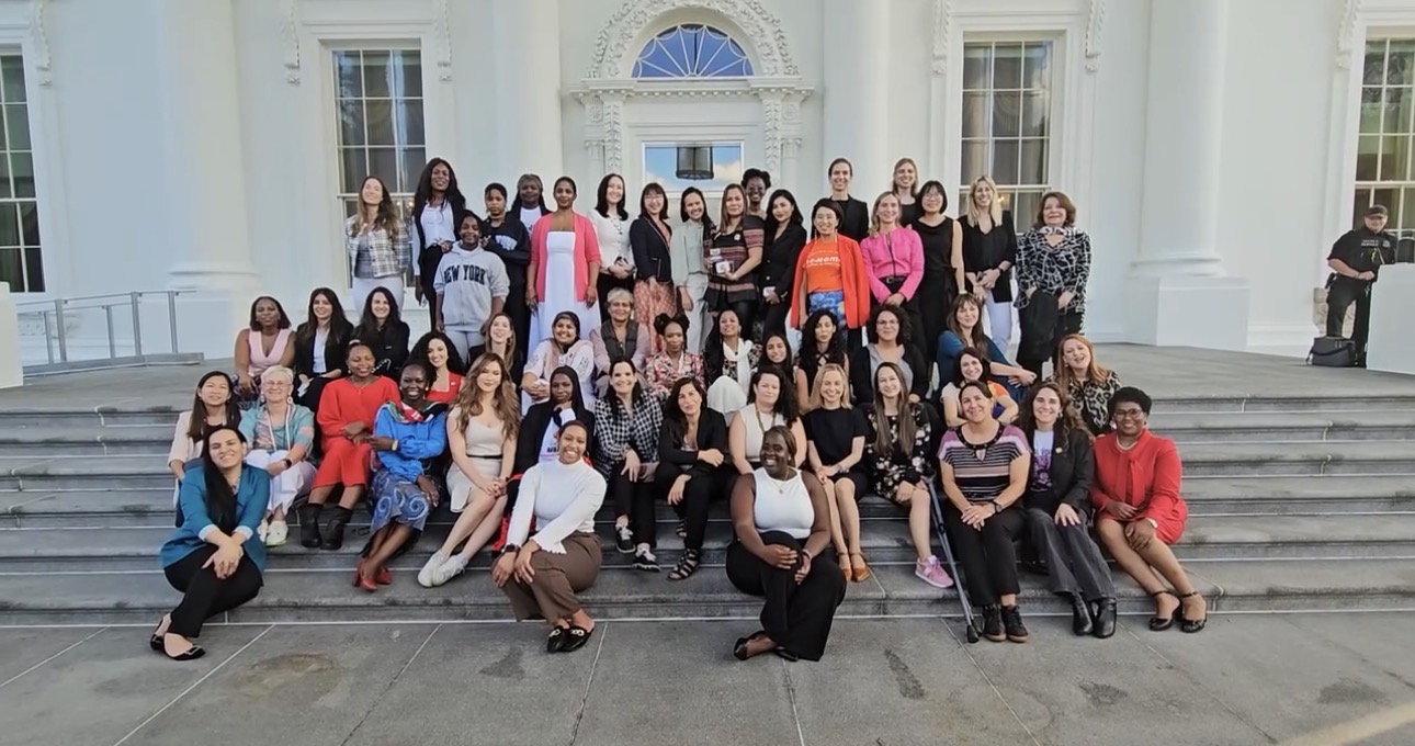 Vital Voices Global Fellows — group photo on the steps of the White House · Vital Voices Global Fellows Program · October 3, 2024 · Washington, D.C.