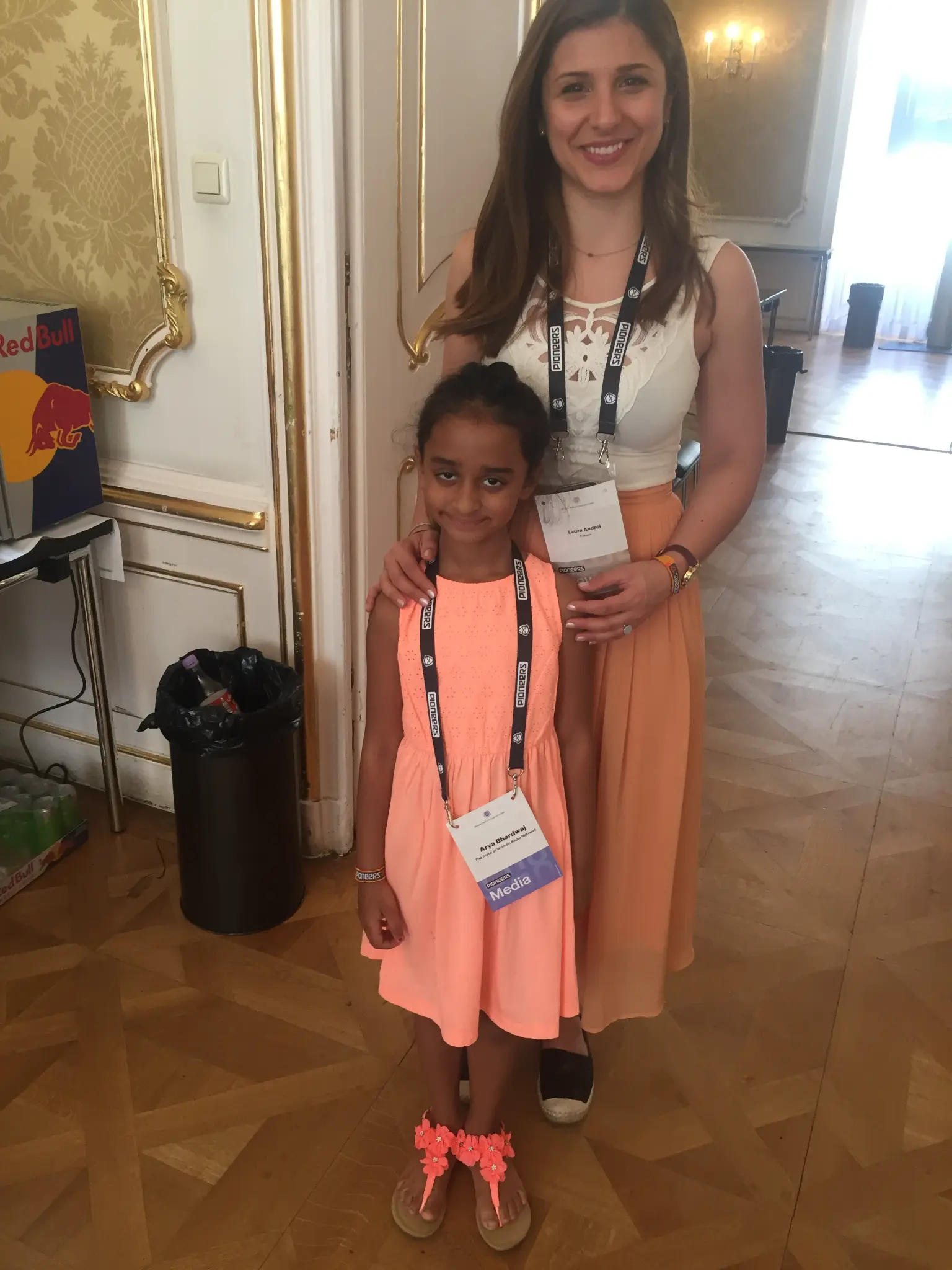 Arya Bhardwaj with a Pioneers '17 delegate at the Hofburg Imperial Palace — Vienna, Austria, June 2017