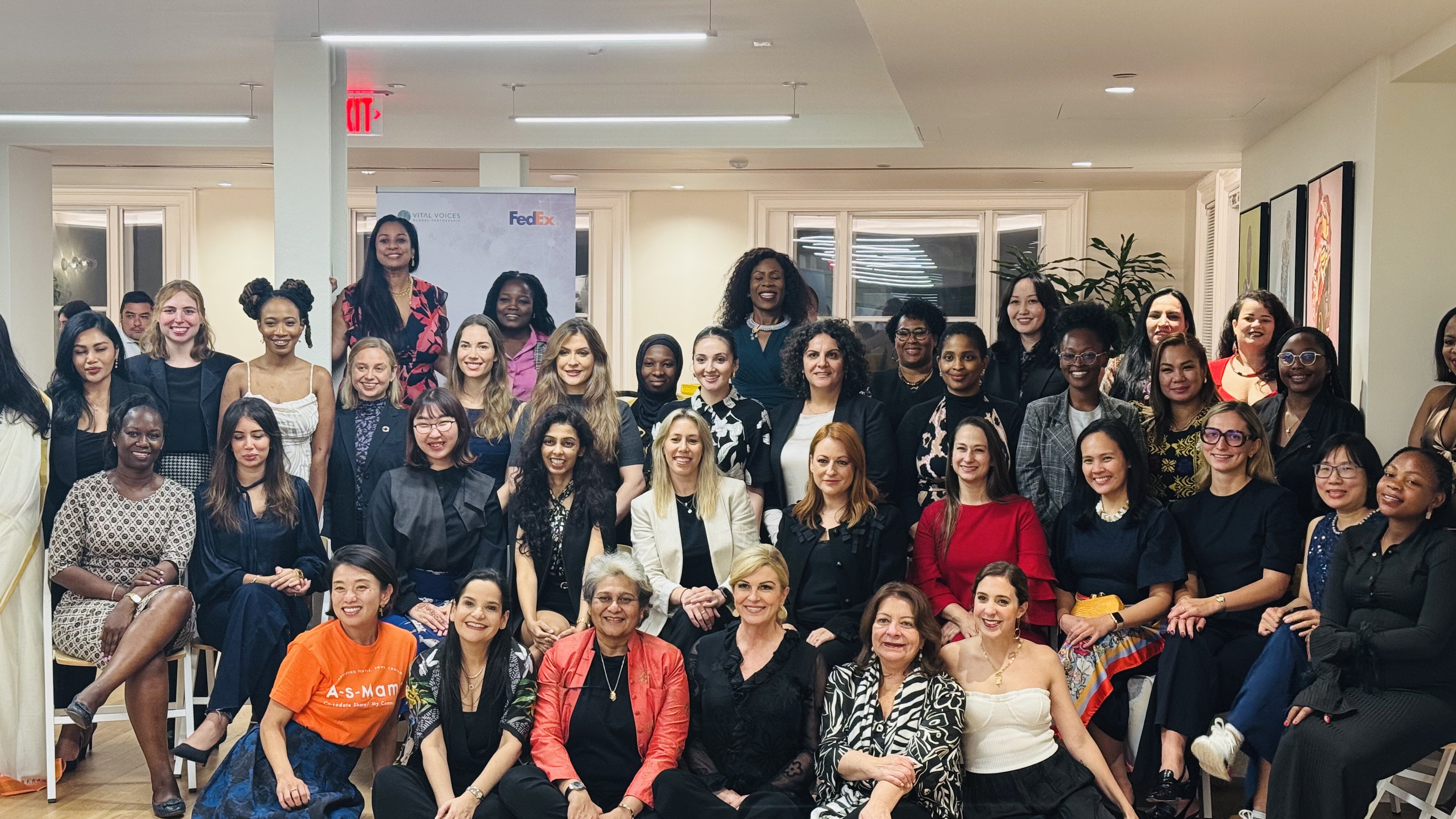Vital Voices Global Fellows group photo — Vital Voices Global Partnership × FedEx · Washington, D.C. · October 2024