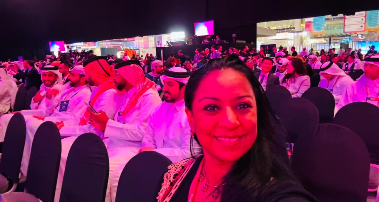 Anu Bhardwaj at the Web Summit Qatar 2025 main stage — Doha Exhibition & Convention Center