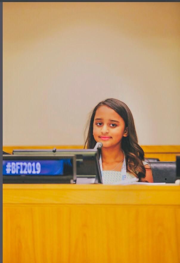 Arya Bhardwaj at the UN Blockchain for Impact Summit #BFI2019 — at the delegate table, June 4, 2019