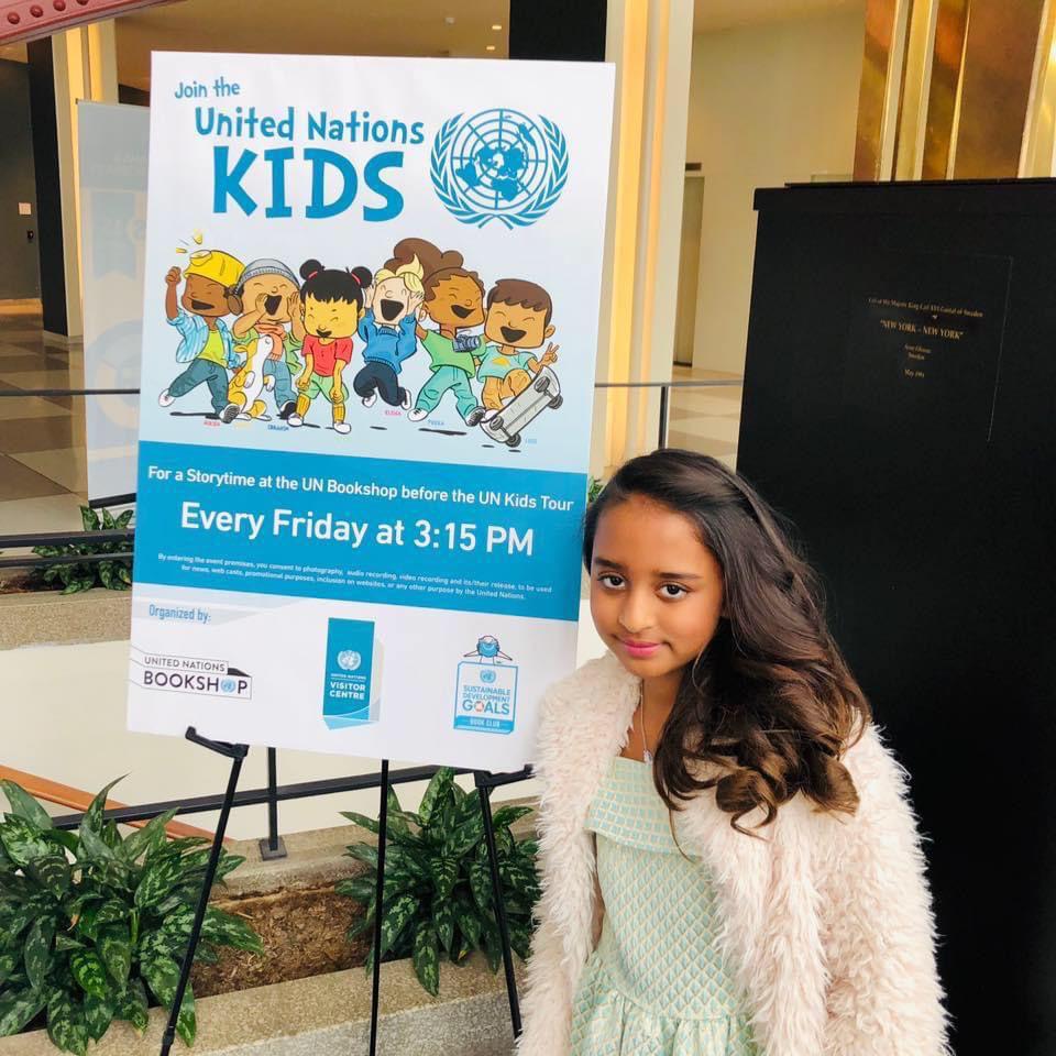 Arya Bhardwaj at the UN Kids Storytime — United Nations Bookshop, New York