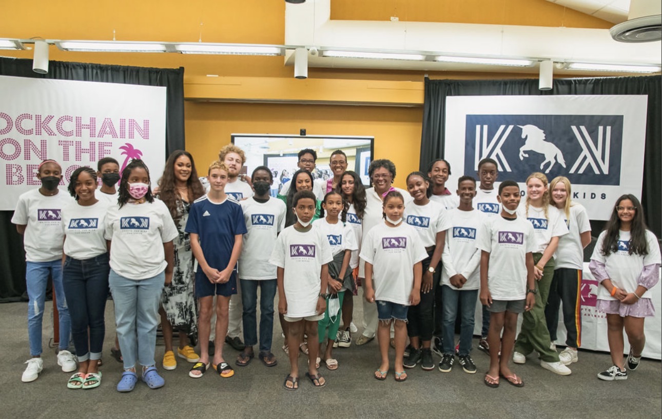 Blockchain on the Beach Barbados — Delegates, students, and educators at Krypto for Kids Caribbean Launch, UWI Cave Hill Campus, October 2022.