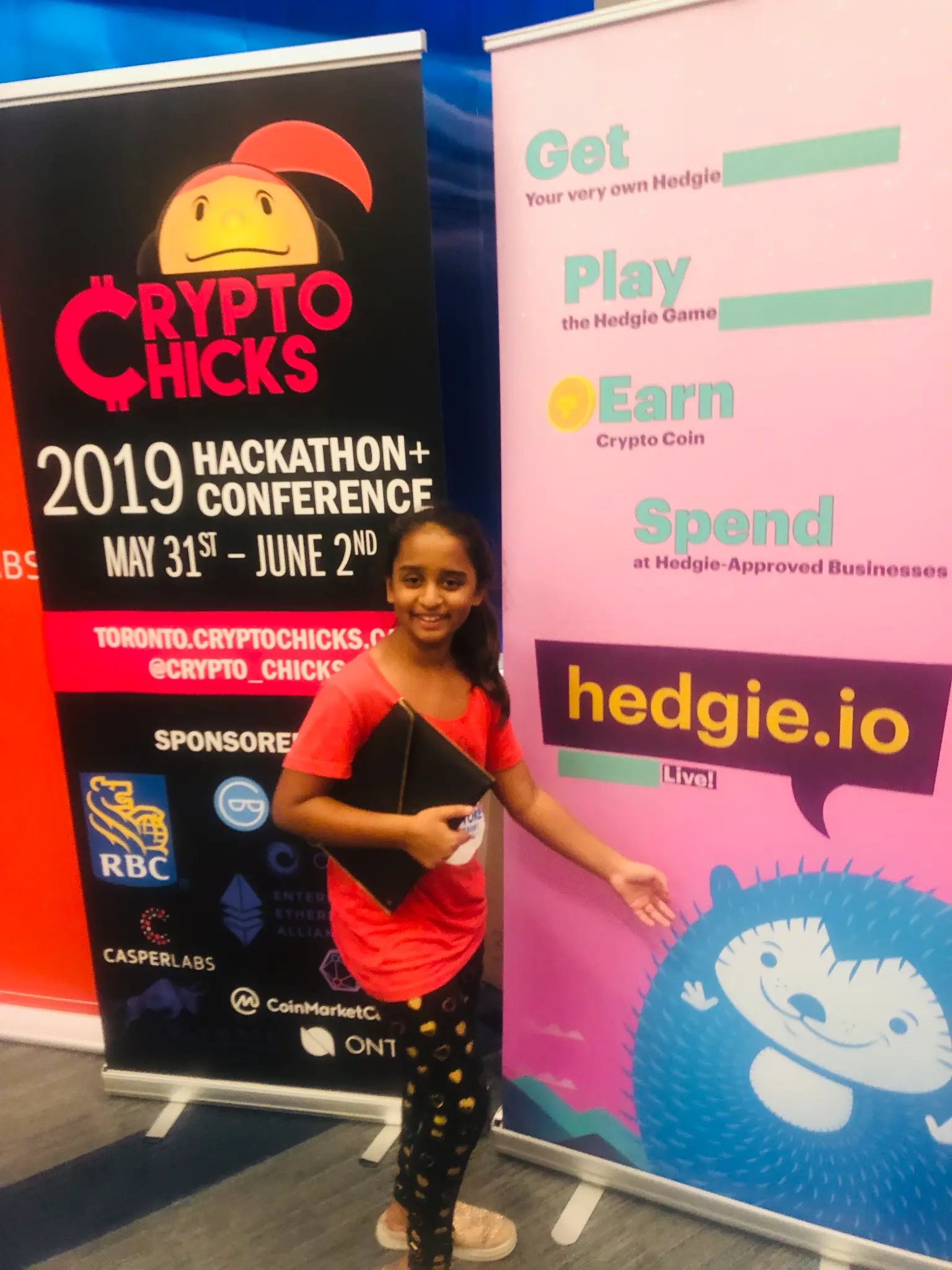 Arya Bhardwaj at the CryptoChicks 2019 Hackathon + Conference banner — May 31–June 2, Toronto