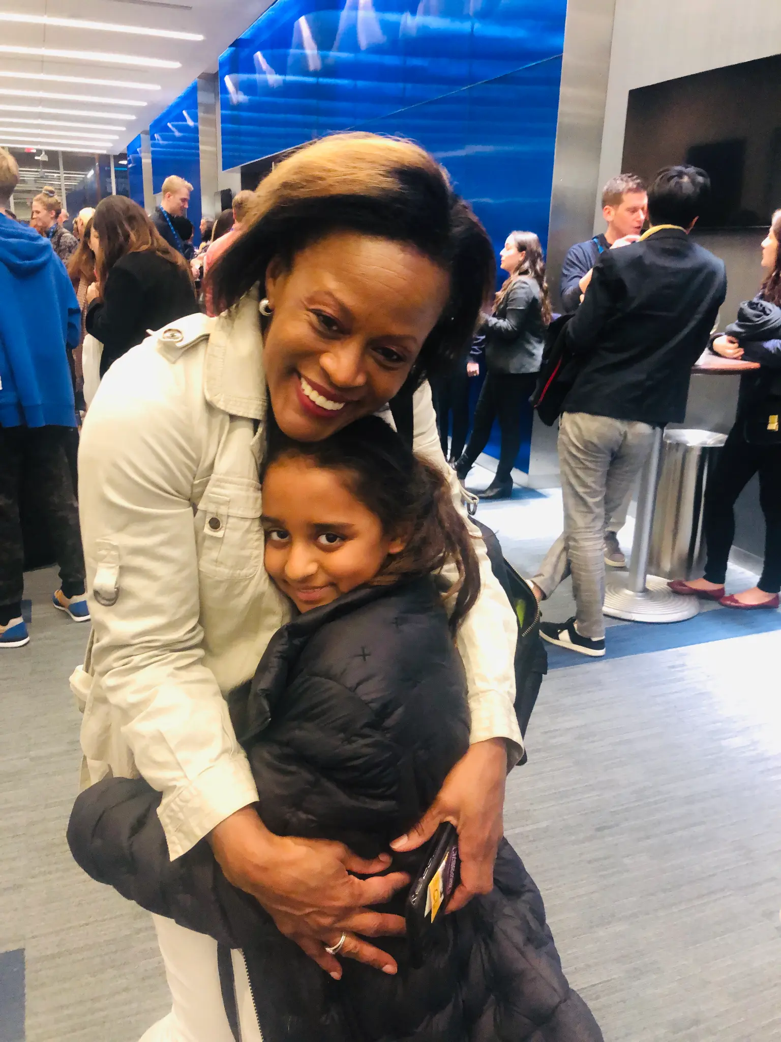 Arya Bhardwaj with Dr. Natalia Ameline — Co-Founder, CryptoChicks — warm embrace at CryptoChicks Toronto 2019 · May 31–June 2, Toronto