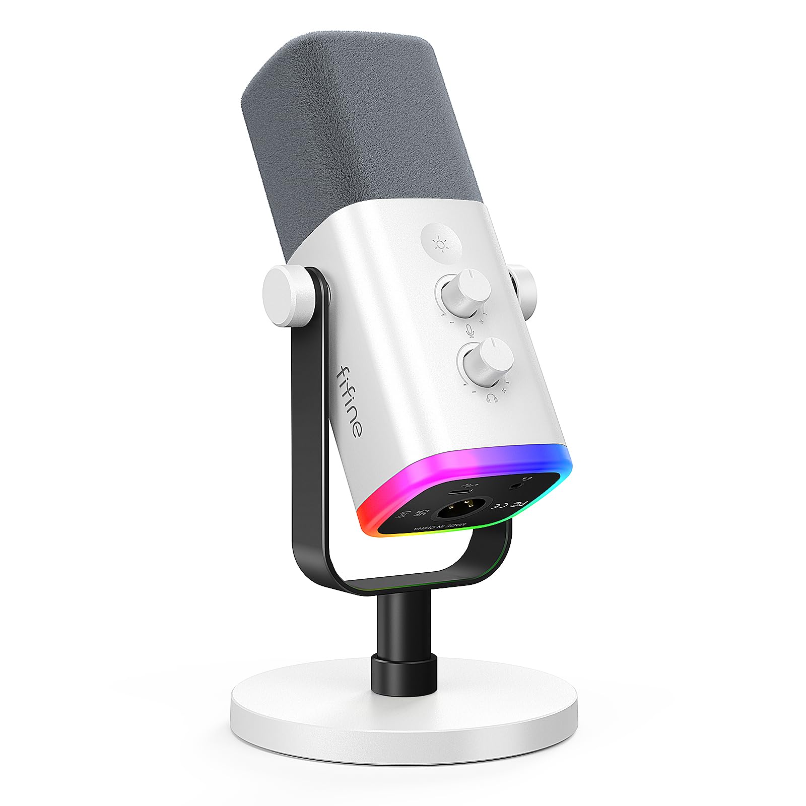 FIFINE AmpliGame USB Microphone — White