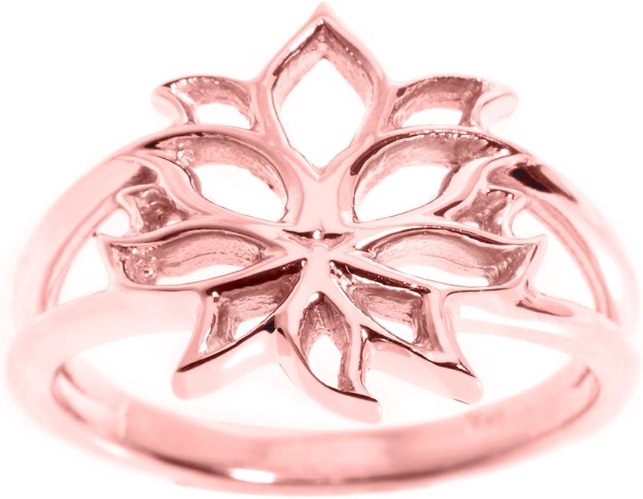 Rose Gold Open Design Lotus Ring