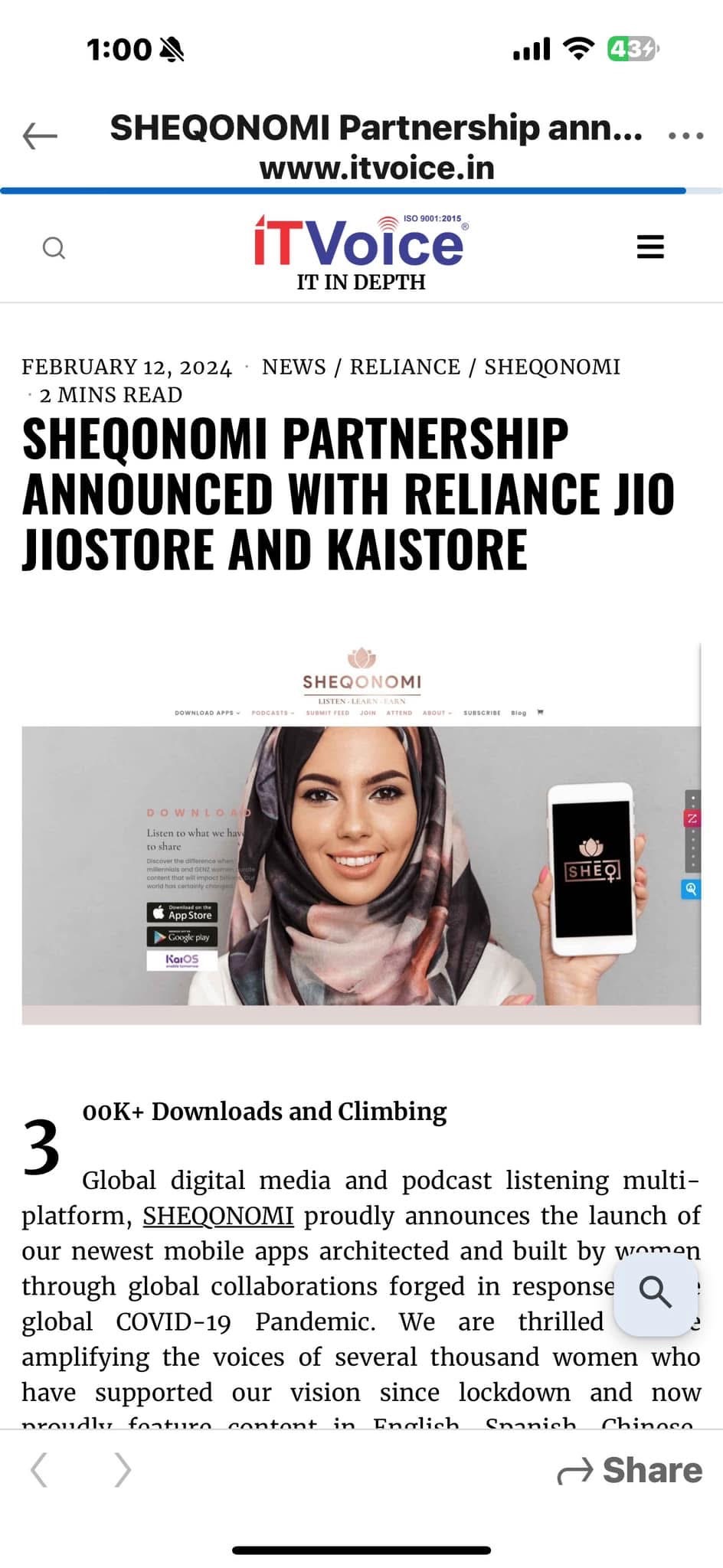 English press coverage — ITVoice India