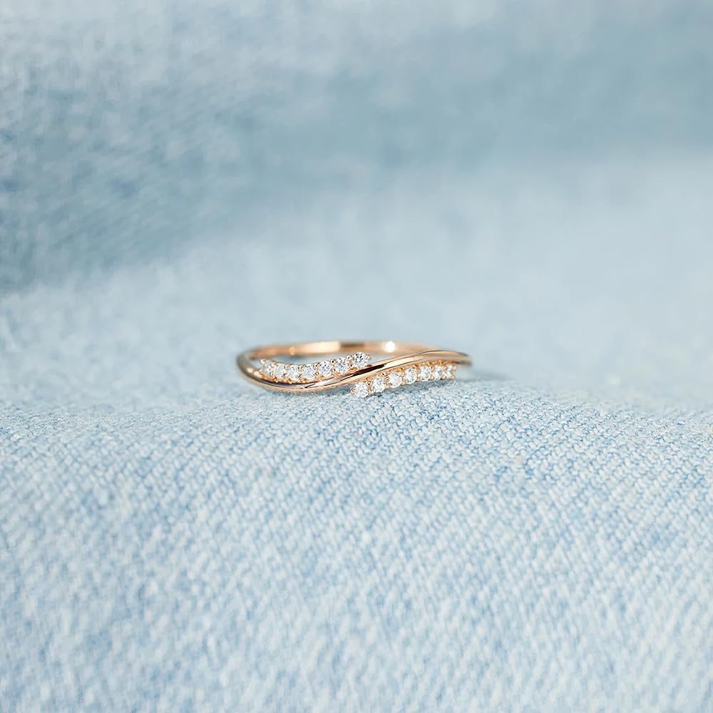 KIFUTENG 925 Sterling Silver CZ Minimalism Ring