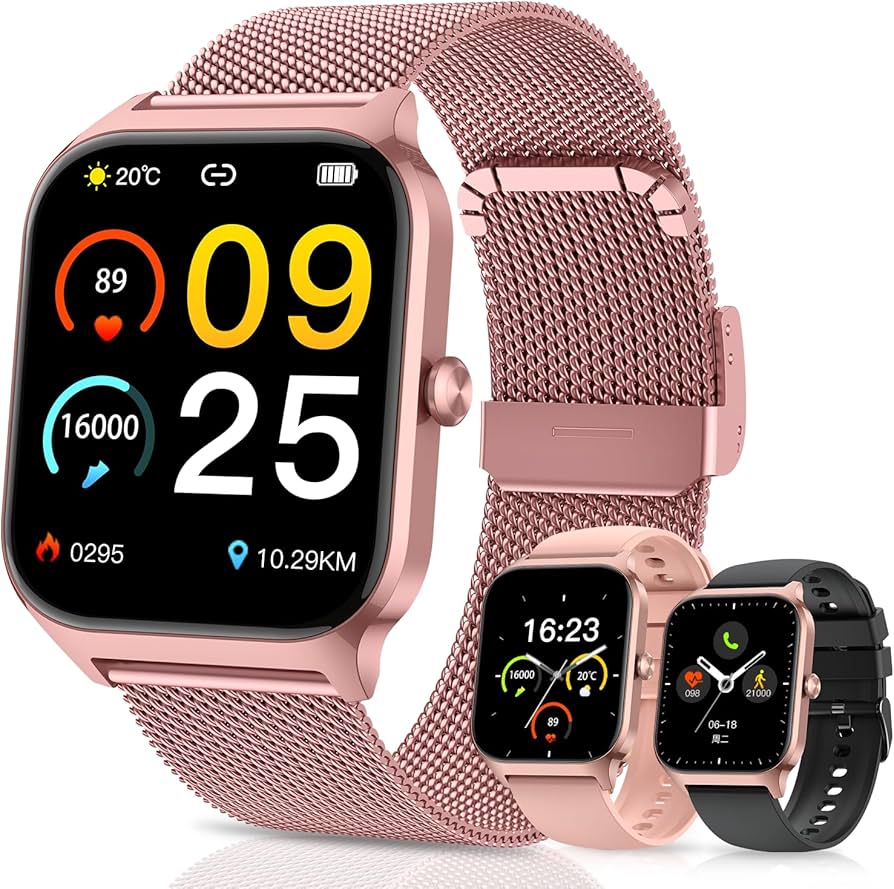 Rose Gold Smart Watch — Fitness Tracker with Makeup Mirror