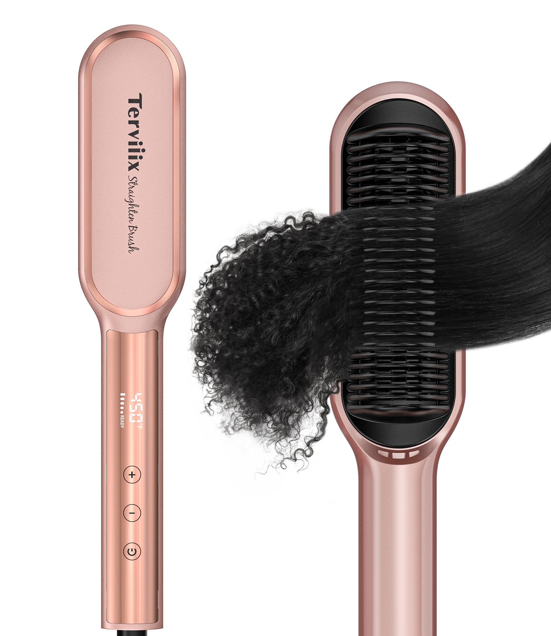 Terviiix Rose Gold Hair Straightener Brush