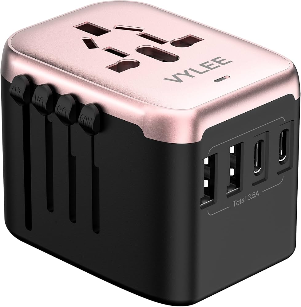 VYLEE Universal Travel Power Converter — Rose Gold